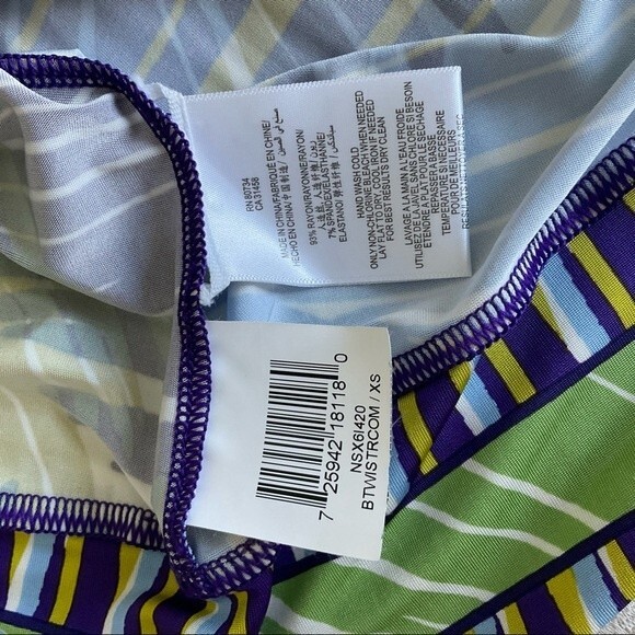 BCBGmaxazria Stretch Jersey Mini Dress Tropical Palm Print XS Travel Vacation - Picture 6 of 6